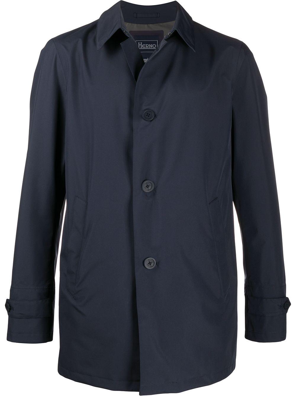 point-collar button-through coat by HERNO
