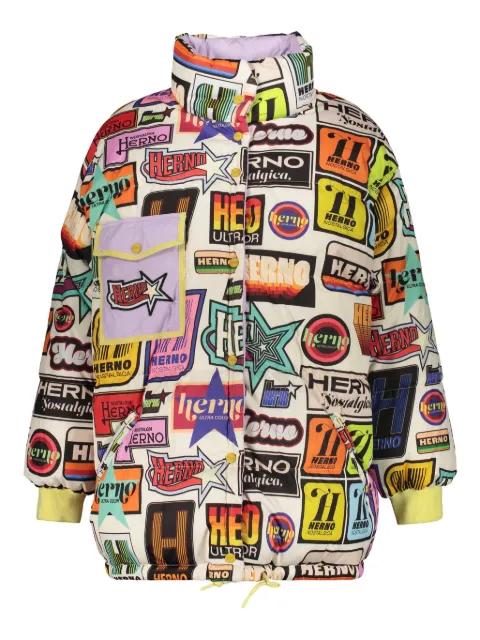 printed reversible puffer jacket by HERNO