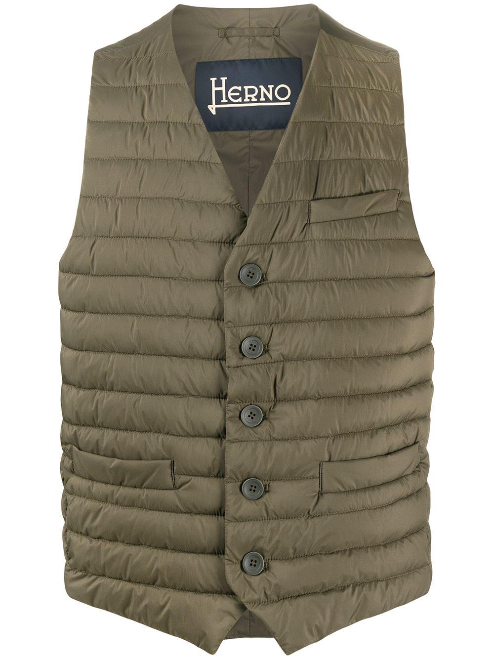 quilted V-neck gilet by HERNO