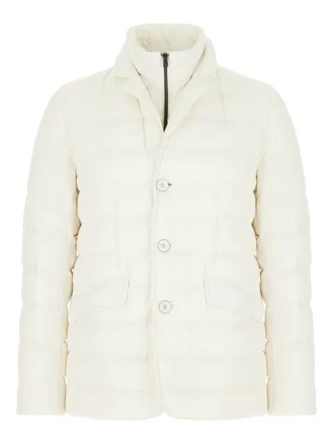 quilted button-fastening padded jacket by HERNO