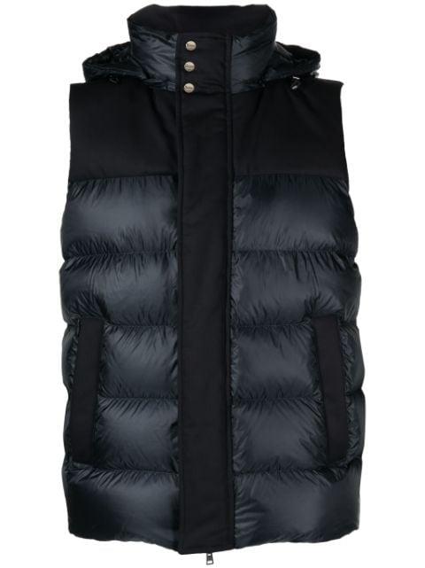 quilted hoodied gilet by HERNO