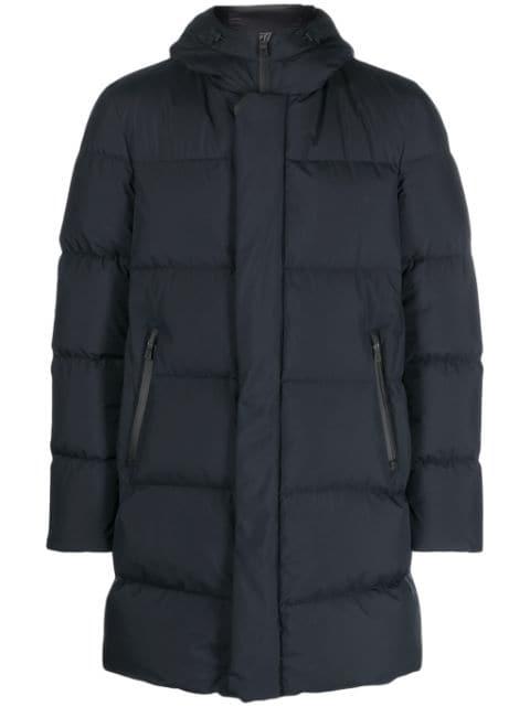 quilted hoodied padded coat by HERNO