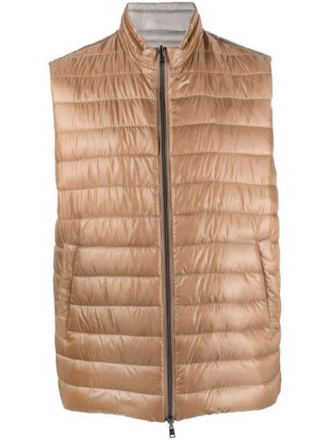 reversible padded down gilet by HERNO
