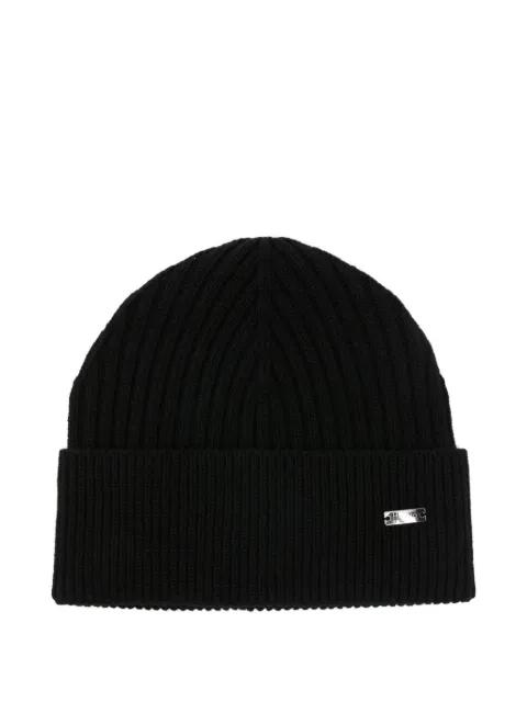 ribbed logo-plaque beanie by HERNO