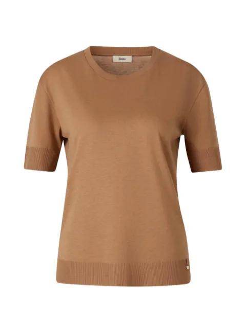 ribbed-trim short-sleeved T-shirt by HERNO