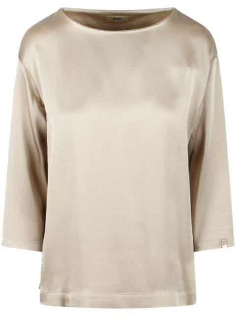 satin-weave top by HERNO