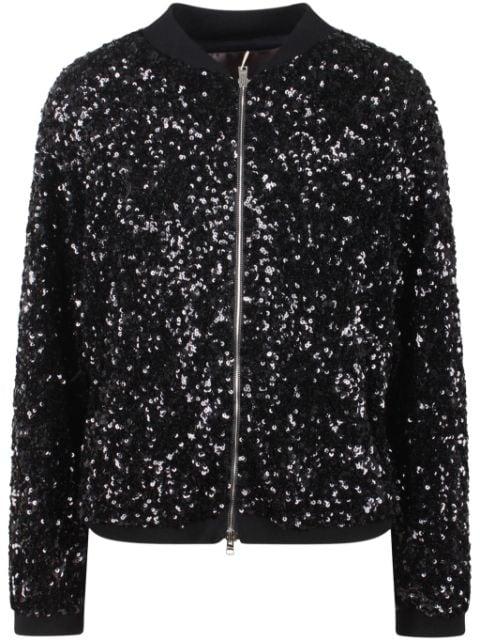 sequin-embellished bomber jacket by HERNO