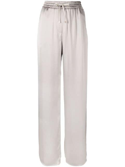 shiny high-waist palazzo pants by HERNO