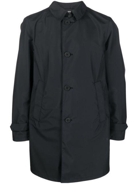 single-breasted mid-length raincoat by HERNO