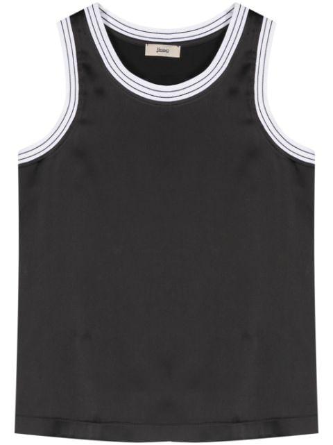 sleeveless satin-finish top by HERNO