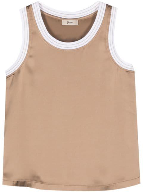sleeveless satin-finish top by HERNO