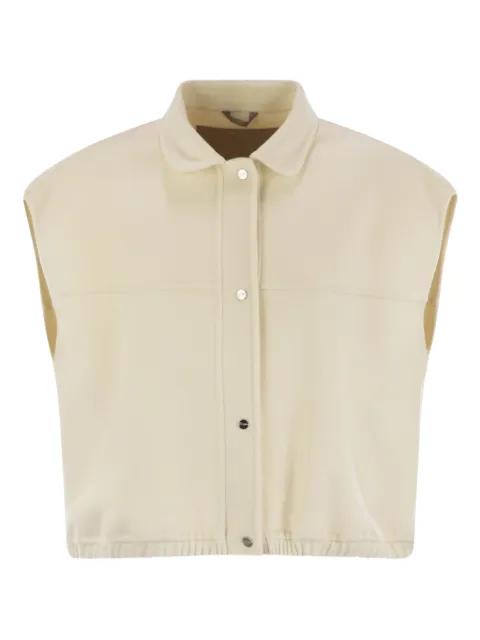 snap-fastening wool waistcoat by HERNO