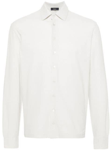 spread-collar cotton shirt by HERNO