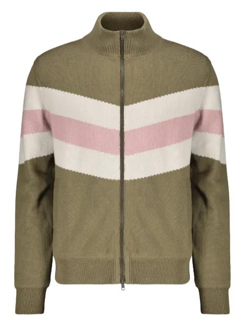 striped high-neck cardigan by HERNO