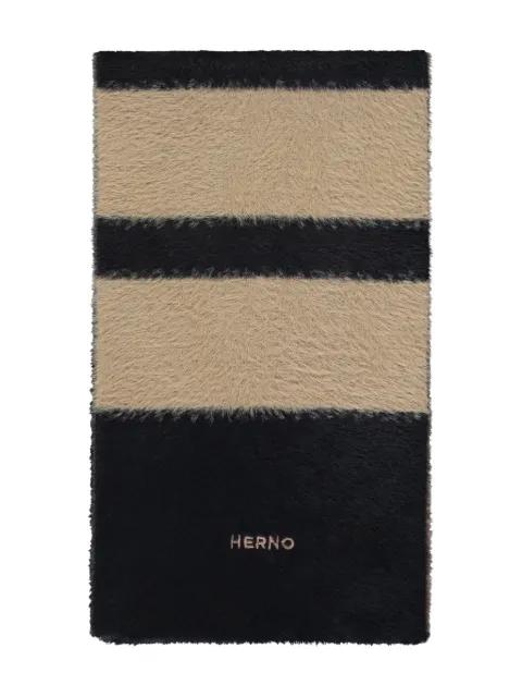 striped logo-jacquard scarf by HERNO