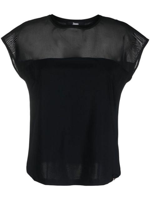 tulle-panel T-shirt by HERNO