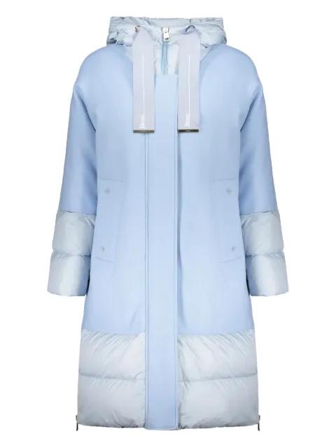 two-tone hoodied puffer jacket by HERNO