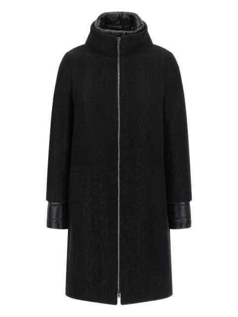 zigzag-weave coat by HERNO