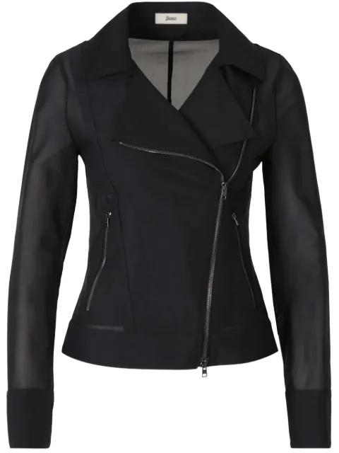 zip-up biker jacket by HERNO