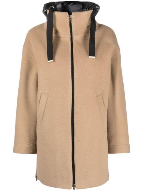 zip-up hoodied coat by HERNO