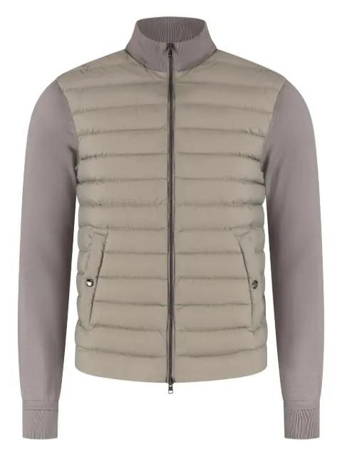 zip-up padded-panel cardigan by HERNO