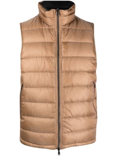 zipped-up padded vest by HERNO
