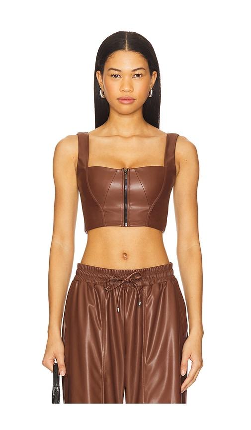 Heroine Sport Leather Bustier in Brown by HEROINE SPORT
