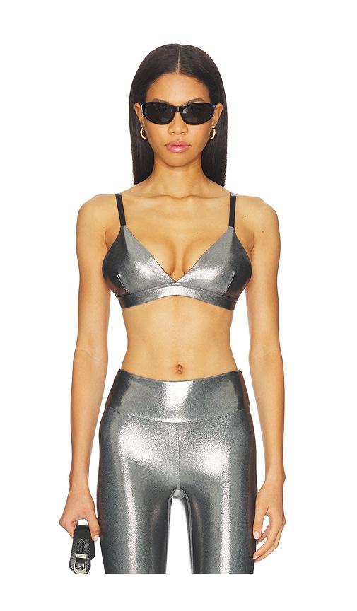 Heroine Sport Luna Sports Bra in Metallic Silver by HEROINE SPORT