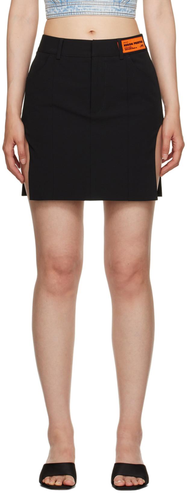 Black Cut Out Miniskirt by HERON PRESTON