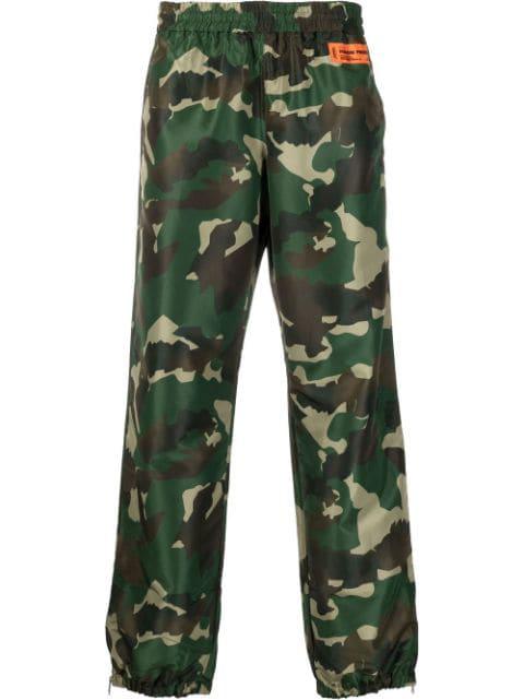Camo logo-patch track-pants by HERON PRESTON