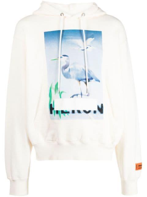 Censored graphic-print hoodie by HERON PRESTON