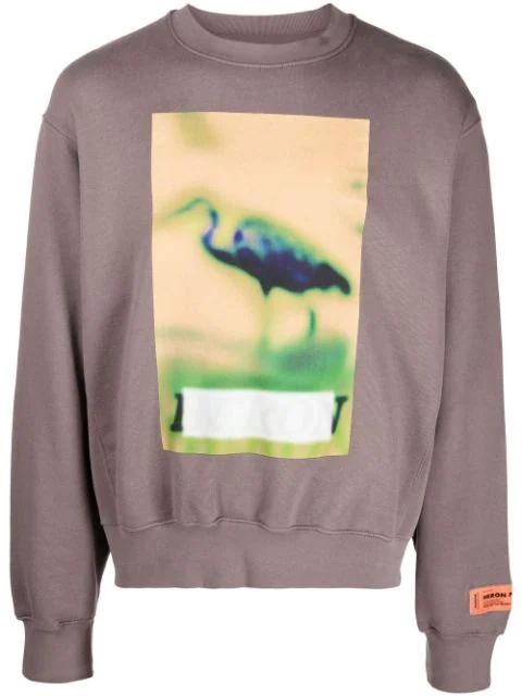 Censored print crew neck sweatshirt by HERON PRESTON