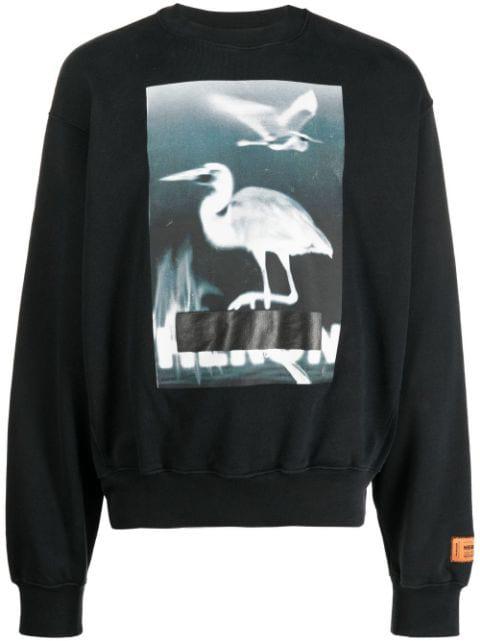 Censored-print crew-neck sweatshirt by HERON PRESTON