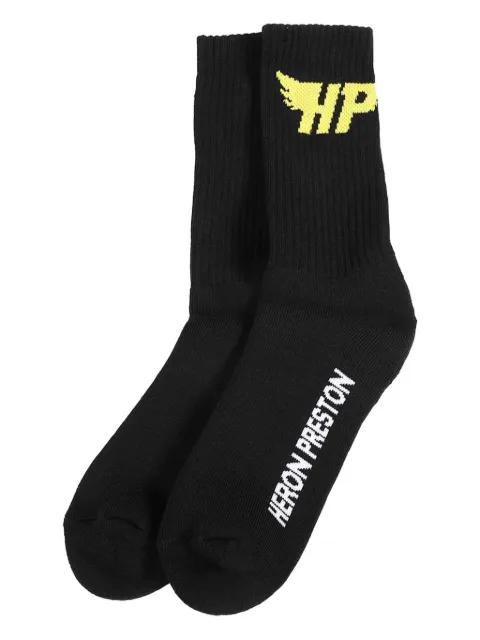 Fly logo-intarsia socks by HERON PRESTON
