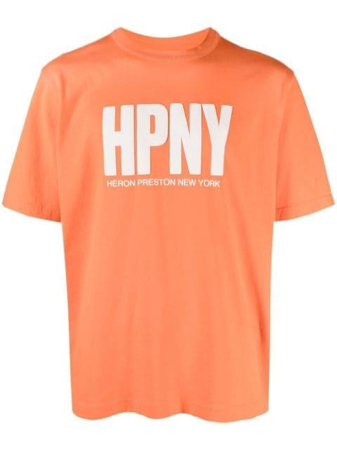 HPNY print crew neck T-shirt by HERON PRESTON
