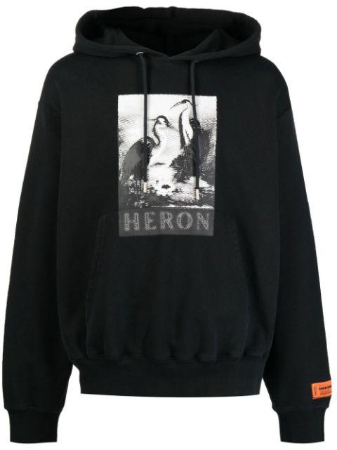 Halftone Heron print hoodie by HERON PRESTON