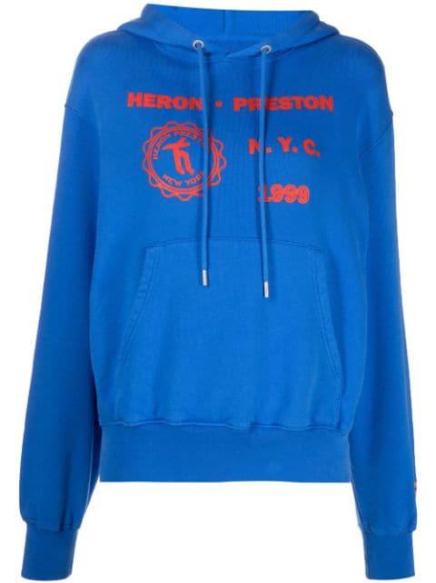 Medieval graphic-print hoodie by HERON PRESTON