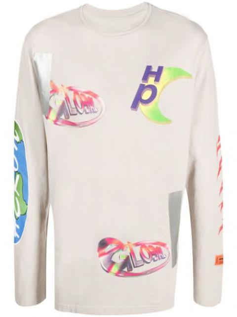 OS Global Collage long-sleeve T-shirt by HERON PRESTON