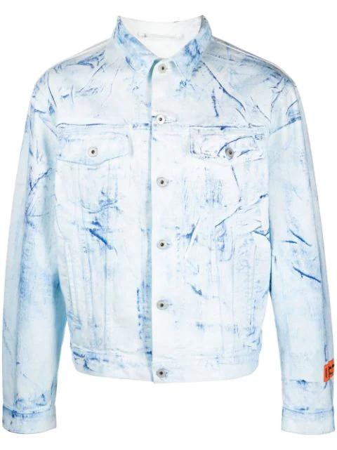 Overdyed button-up shirt jacket by HERON PRESTON