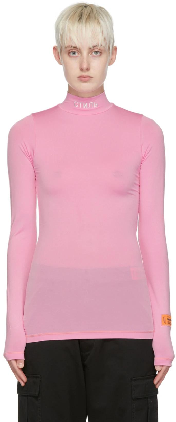 Pink Viscose Long-Sleeve T-Shirt by HERON PRESTON Pink Viscose Long-Sleeve T-Shirt by HERON PRESTON