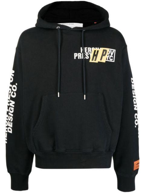 Real Estate logo-print hoodie by HERON PRESTON