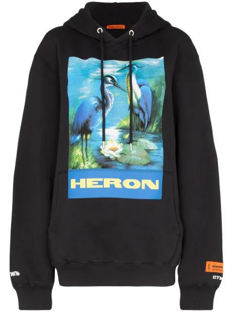 bird graphic hoodie by HERON PRESTON