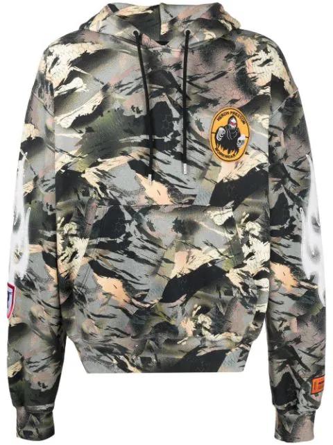 camouflage-print hoodie by HERON PRESTON