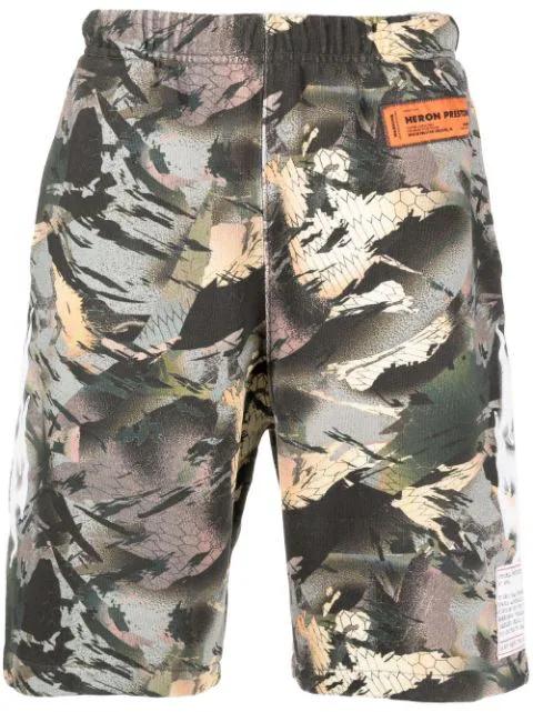 camouflage-print track shorts by HERON PRESTON