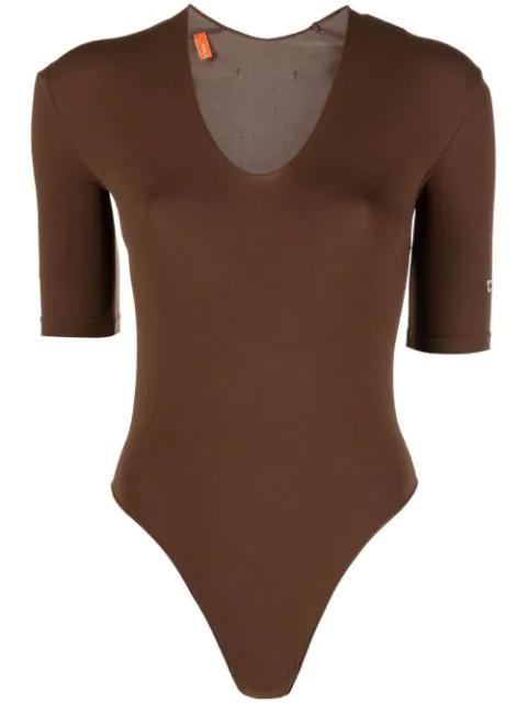 cut-out short-sleeve bodysuit by HERON PRESTON