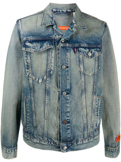 denim buttoned jacket by HERON PRESTON