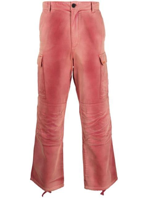 distressed-effect cotton cargo trousers by HERON PRESTON