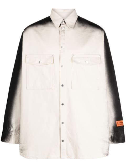 faded-effect logo-patch shirt by HERON PRESTON