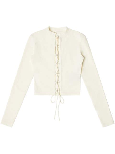 lace-up crop top by HERON PRESTON