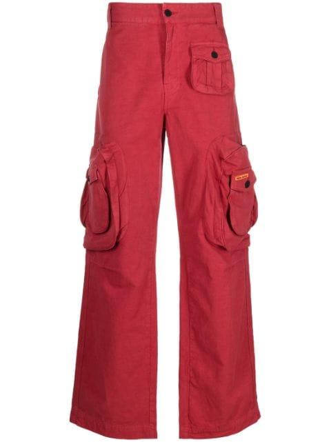 logo-patch cargo trousers by HERON PRESTON